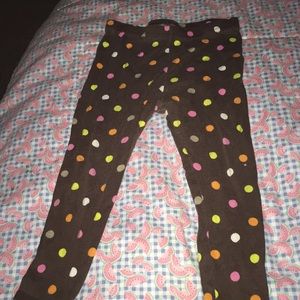Colored poka Dot brown leggings